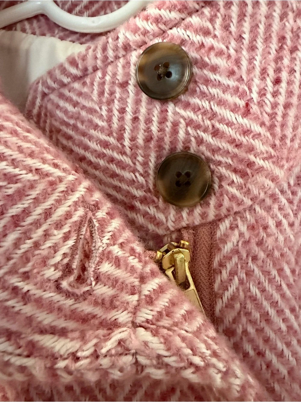 J. Crew Pink Herringbone City Coat - Picture 5 of 5